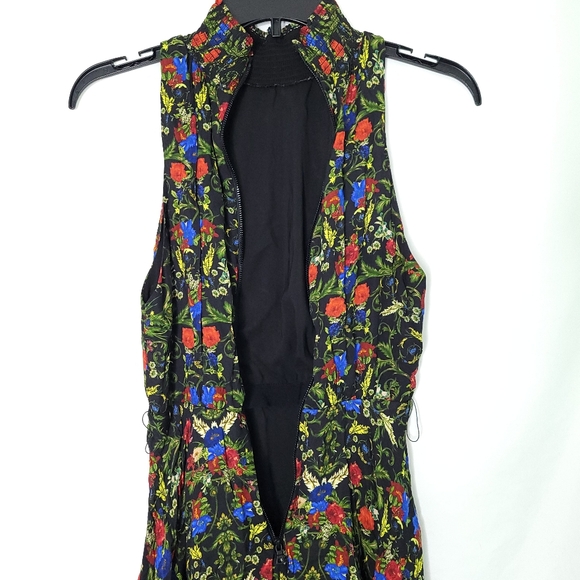 ALICE & OLIVIA Chelsea Palace Smocked Neck Floral Halter Mini Dress Sz.0 (NWT) - Picture 14 of 15